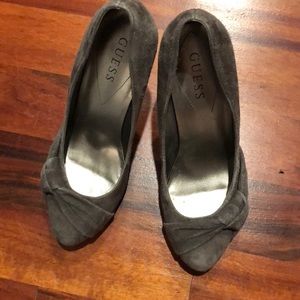 Gray suede shoes by Guess!